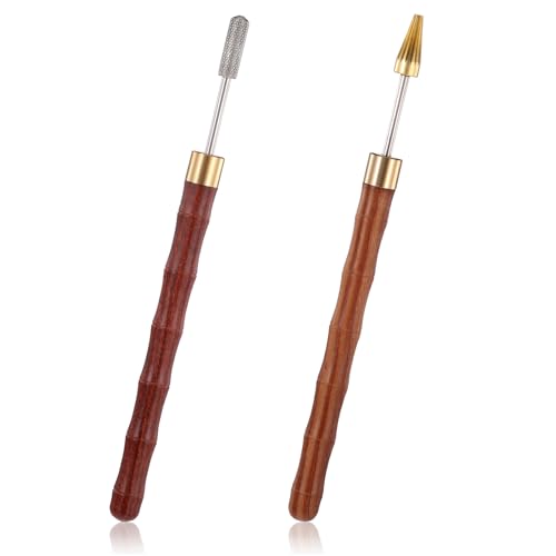 2 PCS Leather Edge Dye Pen Colorful Edge Roller Applicator Pen Red Brown Colors Convenient Leather Working Tools for Dyeing Craft DIY Working