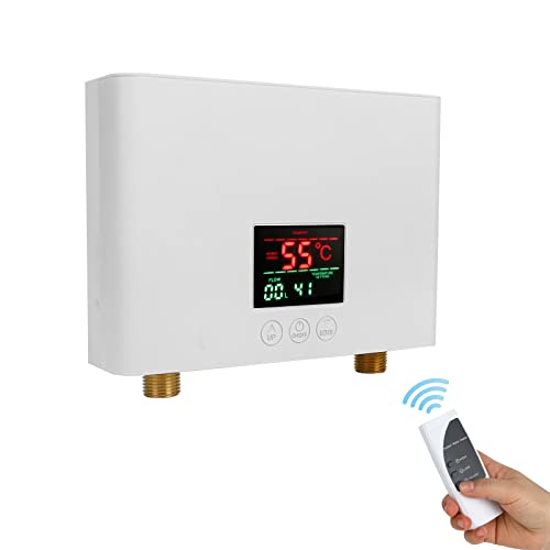 Preisvergleich Produktbild Mini Durchlauferhitzer Elektrische Warmwasserbereiter, Tankless Sofortiger Dusche Heizgerät Wasserhahn Durchlauferhitzer, 3.5KW Konstante Temperatur Smart Heater für Badezimmer KücheWeiß 3.5kw)