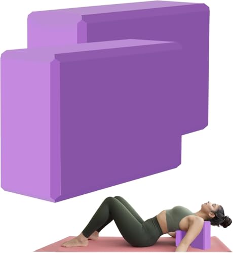 Yoga Block 2er Set Pilates Yogablöcke aus EVA Schaumstoff Pilates Blocks Yoga Blöcke Exercise Blocks Fitness Block Yogablock für Damen Herren Training Stretching Meditation (D)