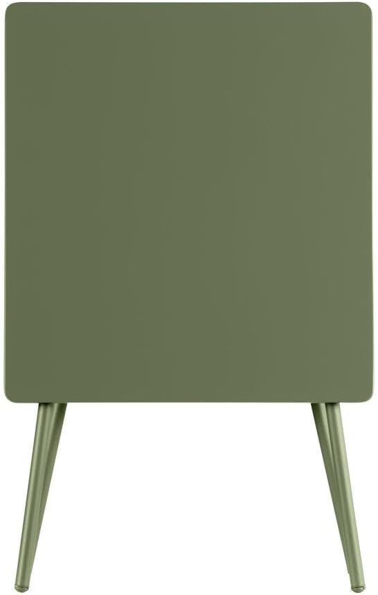 Lafuma Balcony II Colorblock Steel Compact Square Folding Multipurpose Accent Table for Outdoor Backyard Patios and Decks, Moss