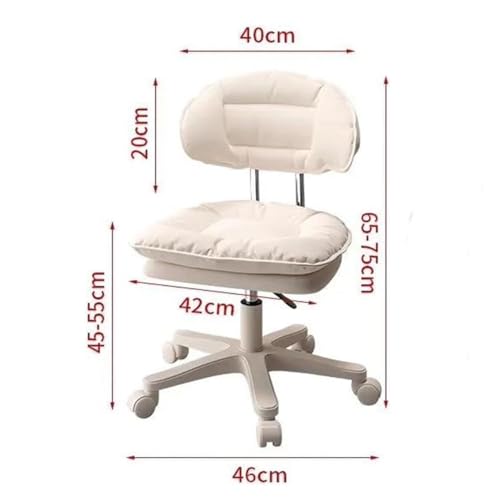 YelaJoy Rolling Stool, Swivel Rolling Chair with Back, Height Adjustable Work Drafting Home Office Vanity stools with Wheels(White)