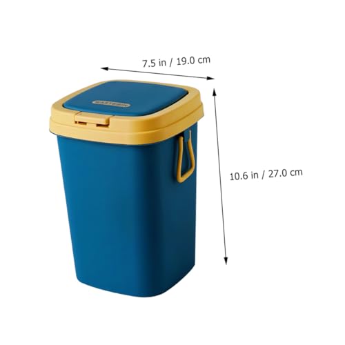 Caneca de basura portátil con tapa para cocina en azul miniatura 4
