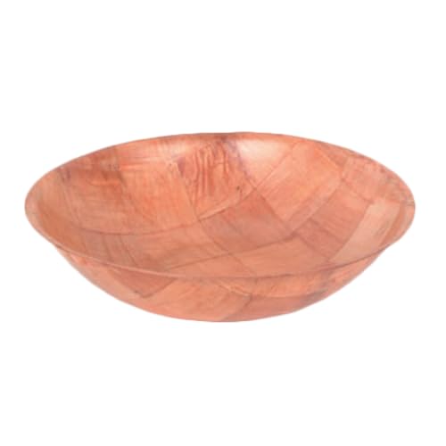 A-to-Z Supply 289-WDTSB006, Woven Wood Salad Bowl, Keyaki Wood 3-Ply, 6" Dia x 1.5" H, Pack of 12, Elegant Design, Durable, Natural Finish, Ideal for Serving Salads, Appetizers, & More