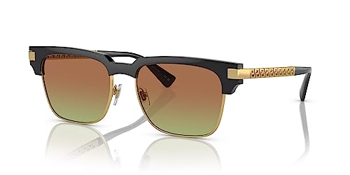 Versace VE 4447 GB1/E8 Black Gold Metal Square Sunglasses - Import