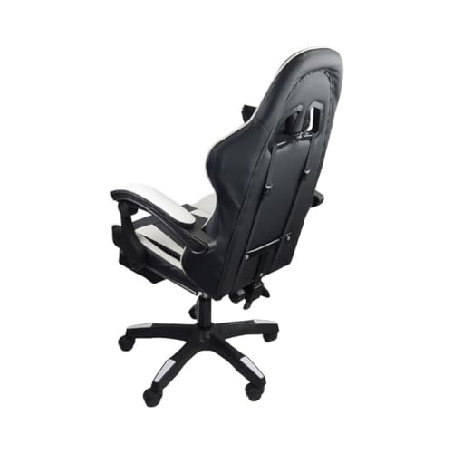 Kit 2 Cadeiras Gamer Stillus Ergonômica com Apoio Para os Pés - Preta/Branca