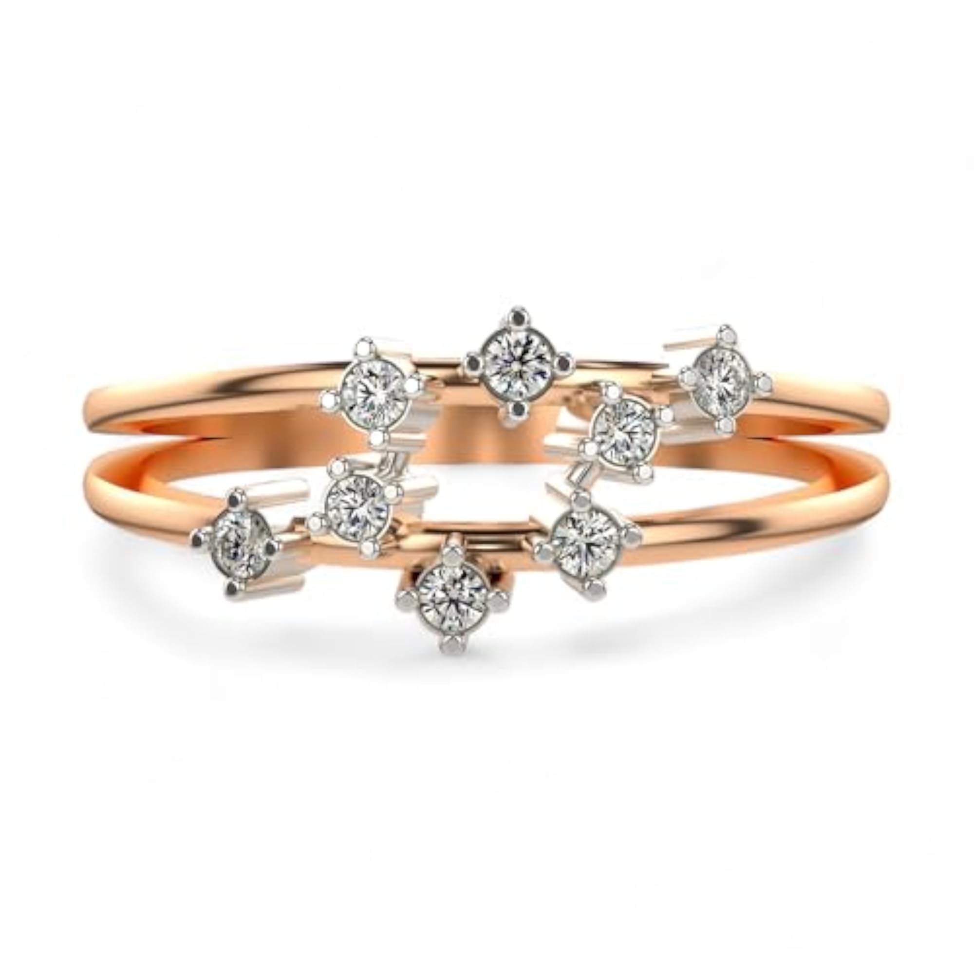 Women's Sterling Silver & Lab Grown Diamond 0.14cts Elegant Ring