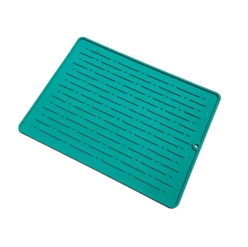 SNGUOQ 1 Alfombrilla de Silicona for secar Platos Cocina, Resistente, antiescaldaduras, Antideslizante para Cocinas,Mesas De Comedor(Green,14.5X19.5cm)