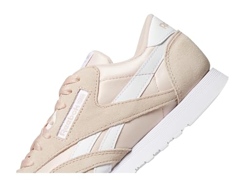 Reebok Women's Classic Nylon Sneaker, Pink Stucco/Footwear White/Footwear White, Women's Size 8.5