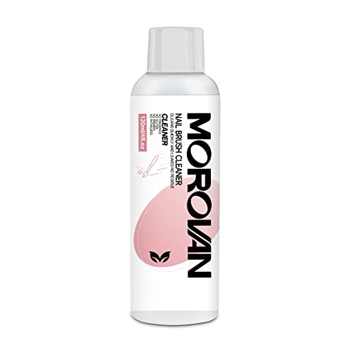 Morovan Nail Art Brush Cleaner: 4oz Nail Brush Cleaner Solution-Acrylic Paint Brush Cleaner for Nail Art Brushes Builder Gel Brush Acrylic Powder Oil Brush Gel Polish Brush Acrylic Brush Cleaner and Conditioner