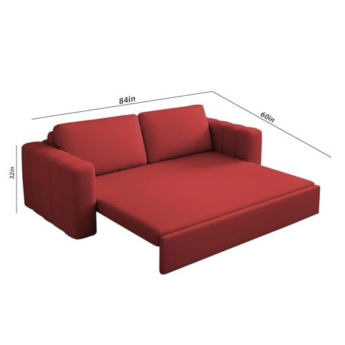 Image of Cisco 3 Seater Sofa Cum Bed for Living Room (Maroon Fabric Colour) Premium Fabric Sofa Cum Bed for Living Room