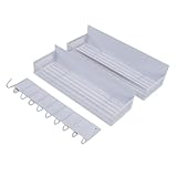 Fdit Scaffale per Frigorifero Magnetico con 2 Ripiani, Griglia con Ganci, Antiruggine, Senza Installazione, Parapetto per Piccoli Oggetti, Design Cavo Ventilato, Organizer da per (WHITE)