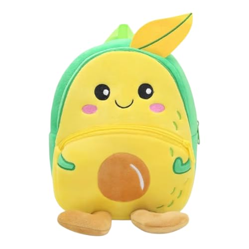 Image of Cute Mango Plush Backpack for Kids | Soft Cartoon Mango School Bag | Lightweight Toddler Backpack with Zipper Pocket | Nursery, Preschool & Travel Bag for Boys and Girls | 35CM