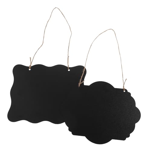 Angoily 2Pcs Wooden Double Sided Chalkboard Sign Pendants Hanging Message Boards for Home Store Office Decor and Polished Wall Chalkboard Signs for Versatile Use