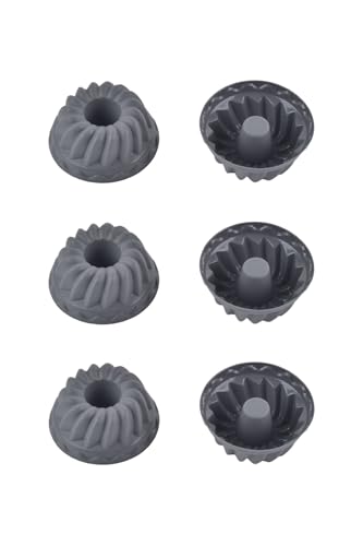 Antrasit; Silikon Mini Kek ve Muffin Kalıbı, 7x3 cm, Bpa İçermez, Fırında Kullanılır, Makinede Yıkanabilir, 6 Adet