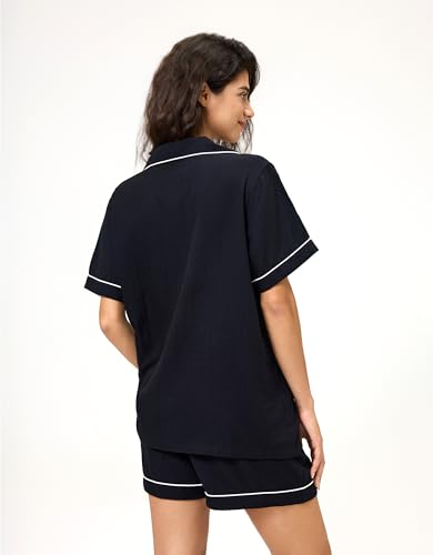 Image of BESTOUCH Womens Pajama Sets: 100% Cotton Muslin Linen Feel