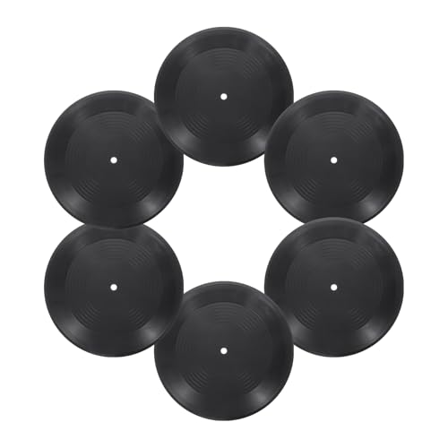 uxcell 6Pcs Blank Vinyl Records 10 Inch Fake Record Vintage Decoration, PVC Plain Faux Blank Vinyl...