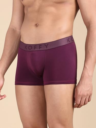 Image of KOFFY Men's Cotton Lycra Mini Trunks with 4-Way Stretch | Wrinkle-Resistant | Ultra-Soft Elastic I 2X Absorbent