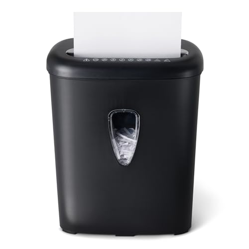 Image of Amazon Basics 8 Sheet Cross Cut Paper and Credit Card Shredder with 4.1 Gallon Bin, Black