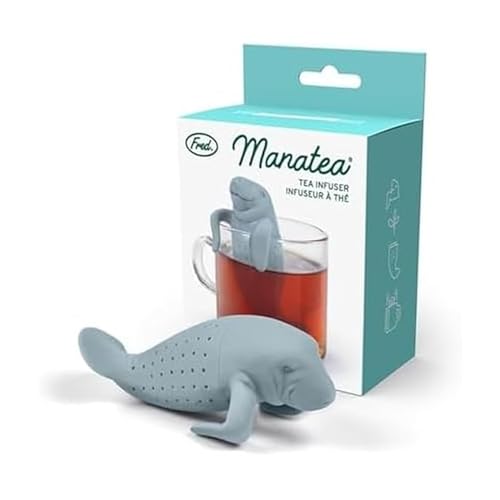 Product Image of the Genuine Fred, MANATEA, Manatee Reusable Silicone Tea Infuser, Blue, Fun Gift for Tea Lovers, Clever Kitchen Gadget