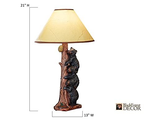 Black Forest Decor Three Black Bears Table Lamp - Rustic Living Room Or Home Decor #TOP7