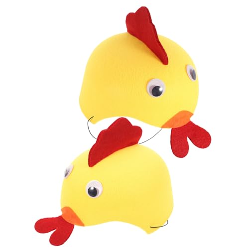 Vaguelly Cappellini da Festa per a Forma di Pollo 2 Pezzi in Feltro Morbido Cappelli per Compleanni e Travestimenti a Tema Animali da Fattoria Berretto Divertente e Riutilizzabile per