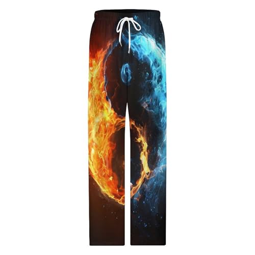 Fire And Water Yin And Yang Men's Pajama Pants Lightweight Pjs Bottoms Sleepwear Soft Lounge Pants Sweatpants with Drawstring3