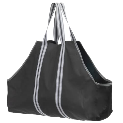 ShelterLogic Kaminholztasche Schwarz/Grau | Tasche für bis zu 23 kg Brennholz | Holzkorb & Feuerholztasche zum einfachen Transport von Holz