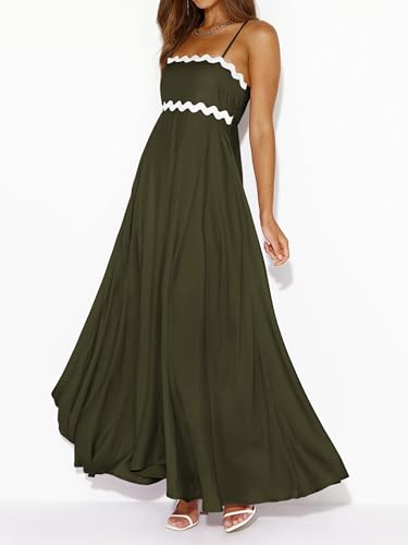Image of PRETTYGARDEN Women Spaghetti Strap Boho Maxi Dresses Flowy