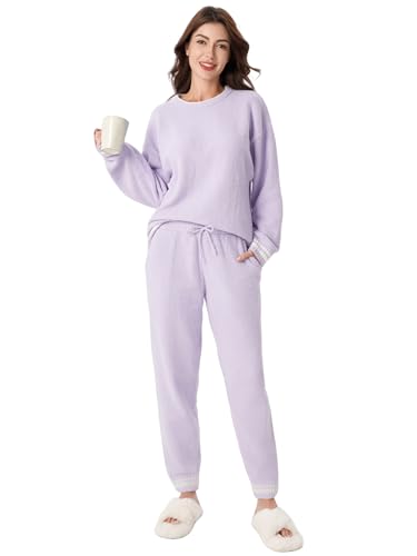 DAVID ARCHY Fleece Pajamas for Women Warm Fuzzy Winter Cozy