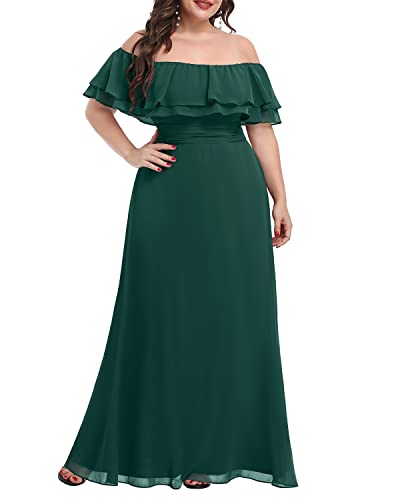 Image of Pinup Fashion Plus Size Formal Bridesmaid Wedding Guest Chiffon Long Dress