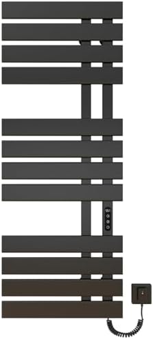 Towel Rail Bathroom Radiator Towel Rail Electric Bathroom Black WiFi 500×1300mm 460W Towel Warmer WiFi for Alexa and Google Home and App Radiator Elec...