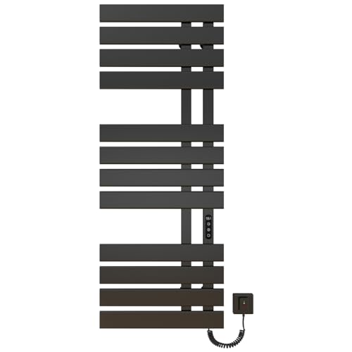 Toallero Baño Radiador Toallero Electrico Baño Negro WiFi 500×1300mm 460W Calentador de Toallas WiFi para Alexa y Google Home y App Radiador Toallero ...