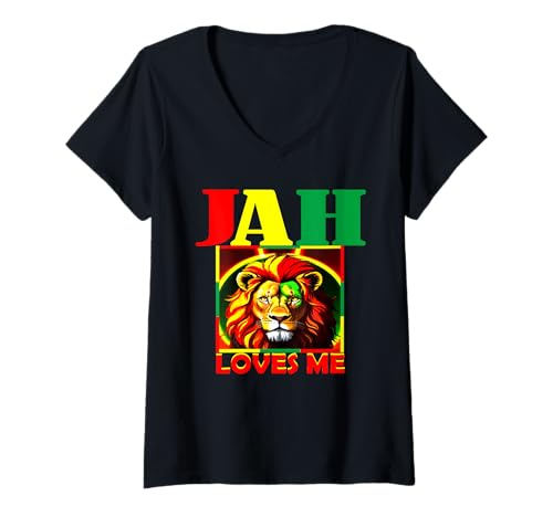 Mujer Camiseta jamaicana para hombre, trajes jamaicanos para mujer Camiseta Cuello V