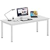 DlandHome Computer Desk، مكتب تنفيذي كبير مكتب كمبيوتر جدول دراسة كتابة محطة عمل للمكتب المنزلي ، أبيض ، 70.8 × 31.5 بوصة