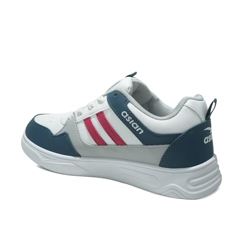 Buy ASIAN Boston-02 Men's & Boys Sneakers White WHITE TBLUE RED - Image 5