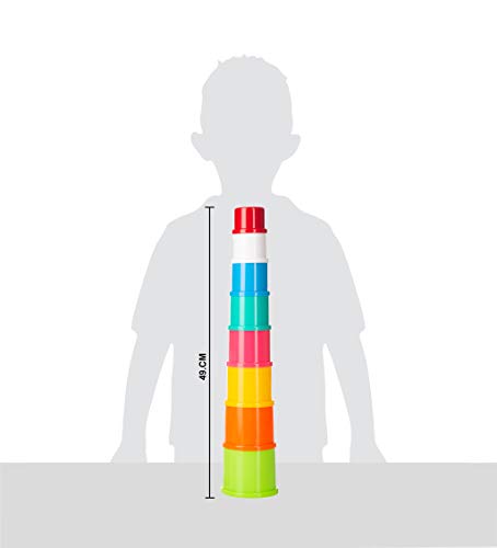 Giggles Funskool - Stacking Drums, Multicolour Stacking Blocks With Animals, Helps To Sort,Stack And Nest, 12 Months & Above, Infant And Preschool Toys