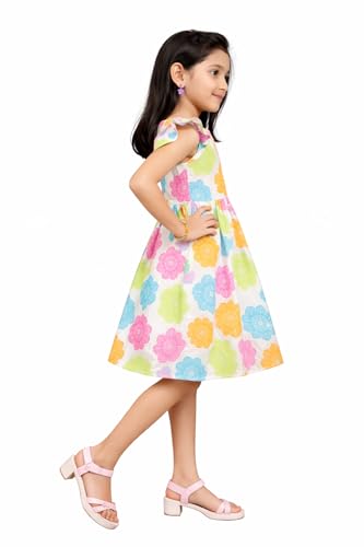 Image of Girls Pure Cotton Soft Frock with Astar, Printed Multicolor for Girl Child