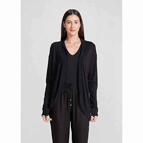 Casaco Básico Feminino Com Barra Arredondada Preto XG