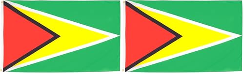Image of AZ FLAG - Guyana Flag - 2x3 Ft - 100D Polyester Guyanese Banner with Two Metal Grommets - Fade Resistant - Vivid Colors - 2' x 3' Feet - 90x60 Cm (Pack of 2)