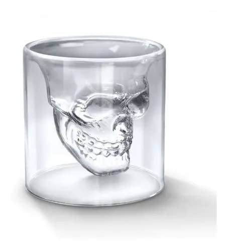 6 Copo Copinho de vidro shot dose 75ml Caveira Presente