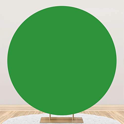 Leyiyi 6.5x6.5ft Pure Green Round Backdrop Cover Solid Color Green Circle Backdrops for Photography Video Conference Green Screen Background Newborn Baby Shower Bridal Shower Birthday Party Decor