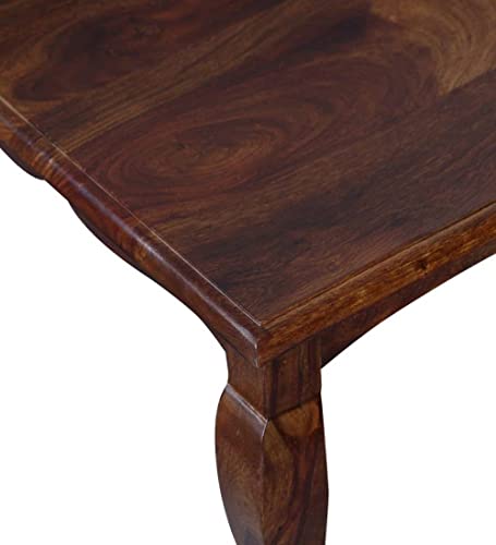 Image of Loonart Solid Sheesham Wood Center /Coffee /Tea Table for Living Room /Dinning Room and Hall Wooden | Classic Centre Table with Curved Legs | Perfect for Sofa & Drawing Room | Natural Finish