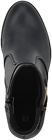 WHITE MOUNTAIN Women's Shoes Dessert Block Heel Bootie, Black/Smooth, 8 M | Image 5