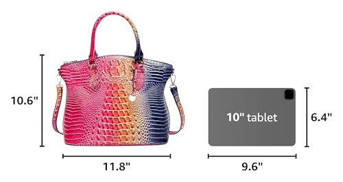 Image of Makcr Joacbv Women Purse Satchel Bag Long Crossbody Classy Tote Bag Top Handle Vegan Leather Ladies Handbags Embossed Pattern