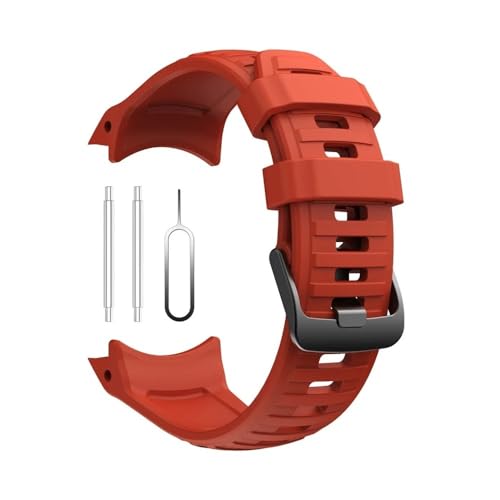 SRMVRNKNNK ���ԂȂ��V���R���X�g���b�v Fit For Garmin Fit For Instinct 2X Solar �Ή� - ���v�o���h�����p�A�N�Z�T���[(Flame Red)