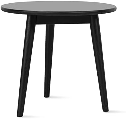 Theokleia 50cm Round Small Side Table, Coffee Casual, Living Room Sofa Bedside Shelf Table (Black)