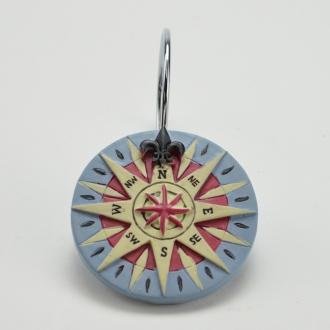 Nautical Ocean Beach Compass Shower Curtain Hooks Set of 12 Nautical Ocean Beach Compass Shower Curtain Hooks Set of 12