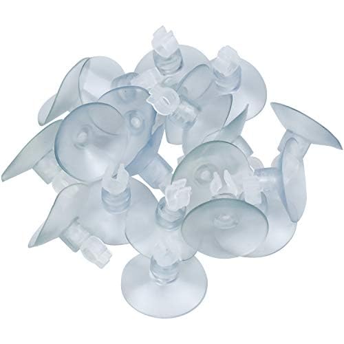 MINSHUXI 20 Stück Aquarium Saugnapf Clips Aquarium Saugnapf Halter Transparent Aquarium Saugnapf mit Schlauchhalterung für 5mm 6mm Airline Luftverkehrslinie Schlauchhalter