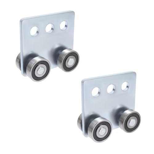 Savagrow 2PCS 4 Wheel Trolley Assembly Rollers 4-Wheel Flat Pulley for Heavy Duty Sliding Door Slide Rail Accessories