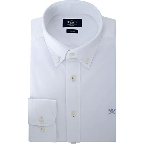 Hackett London Para Hombre. HM309361 Camisa Oxford Fit Slim Blanco (Xl), Casual, AlgodóN, CláSico, Manga Larga - 4
